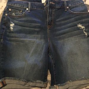 Blue shorts knee length. NWT